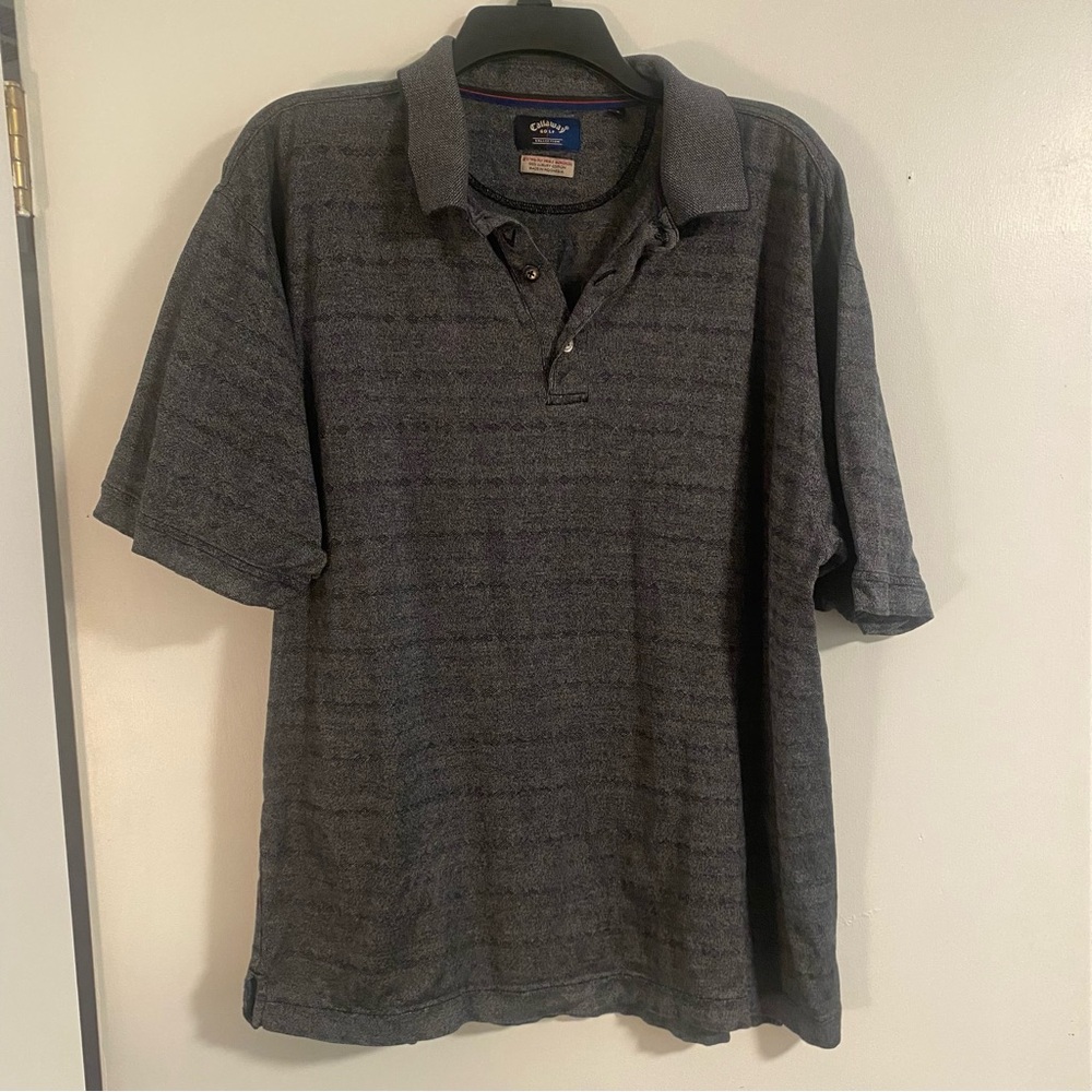 Vtg Callaway Golf Collection Polo Gray Two Ply Double Mercerized Luxury Men’s L